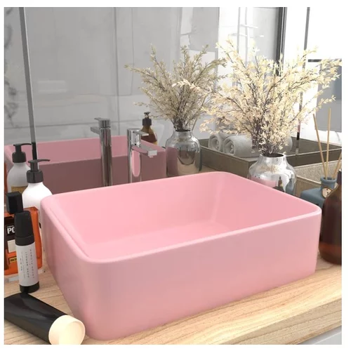  Razkošen umivalnik mat roza 41x30x12 cm keramičen
