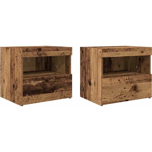  Noćni ormar 2 pcs Staro drvo 50 x 40 x 45 cm Konstruirano drvo Slike