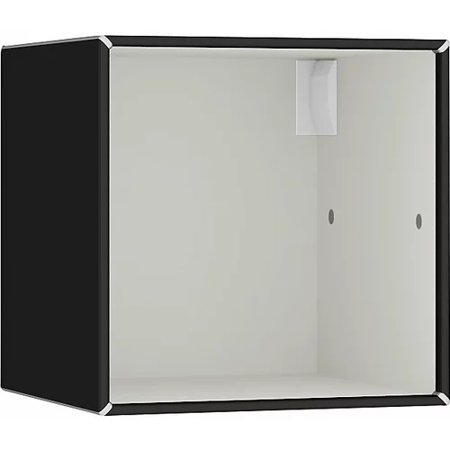 mauser Odprta enojna viseča omarica, širina 385 mm, intenzivno črne / signalno bele barve