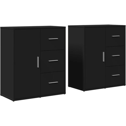 Maison Chic Komoda - Predalnik 2 kosa črna 60x31x70 cm inženirski les, (21718826) Slike