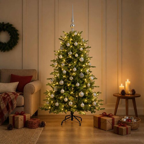  Umjetno božićno drvce s kuglicom 120 cm 150 LED lampica Slike