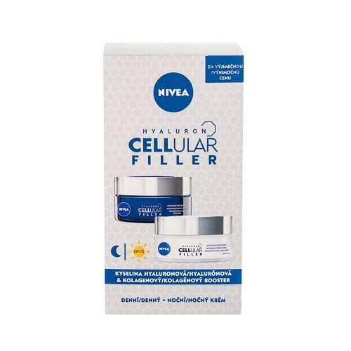 Nivea Hyaluron Cellular Filler SPF15 darilni set dnevna krema za obraz SPF15 50 ml + nočna krema za obraz 50 ml za ženske