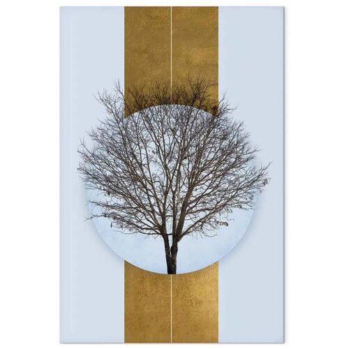  Slika - Circle of Nature (1-part) - Tree Branches in Round Composition 40x60 Slike