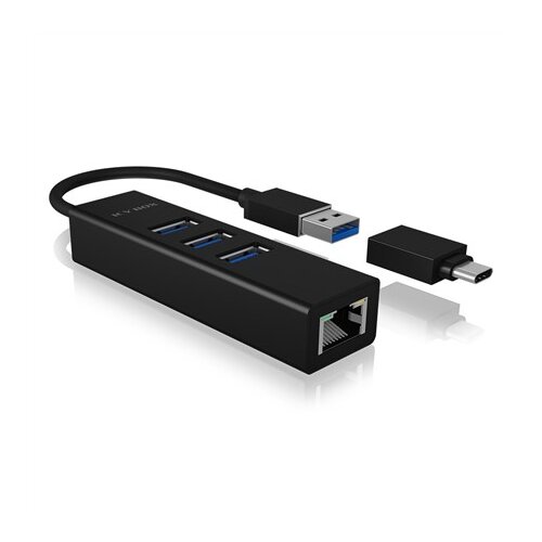 Raidsonic ICY BOX IB-HUB1419-LAN USB 3.2 Gen 1 (3.1 Gen 1) Type-A Black Slike