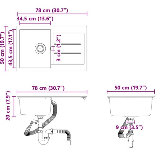  Umivaonik Bijelo 780 x 500 mm 80% kvarc i 20% smola Slike