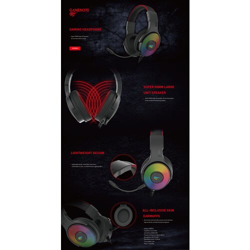 Havit Gamenote RGB LED slušalke z mikrofonom HV-H2028U Cene