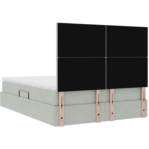  Krevet S LED lampica Svijetlo siva 140 x 200 cm Bar&amp;scaron;un Slike