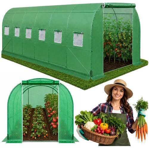  Vrtni staklenik - tunel od folije 6x3x2m 18m&sup2; - UV PREMIUM - zeleni Cijene