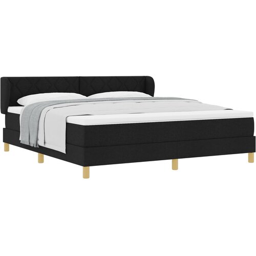 vidaXL Box spring krevet s uzglavljem Crna 180 x 200 cm tkanina - Crna 180 x 200 cm Dizajn s rombovima Cene