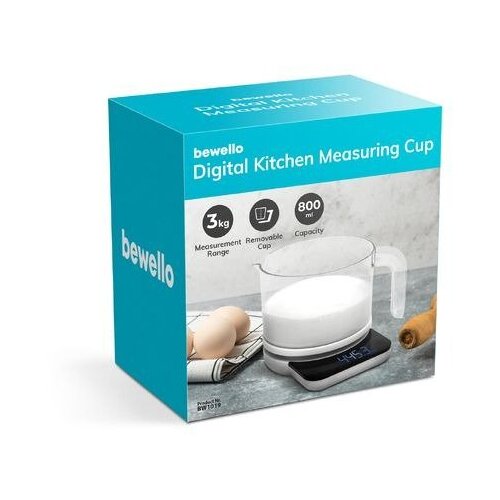 Bewello BW1019 digitalna kuhinjska merilna posoda s tehtnico 800 ml Slike