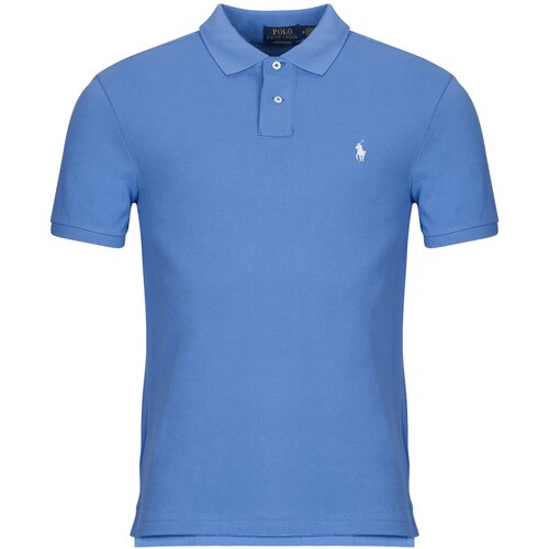 Polo Ralph Lauren Polo majice kratki rokavi POLO COUPE DROITE EN COTON BASIC MESH Modra Slike