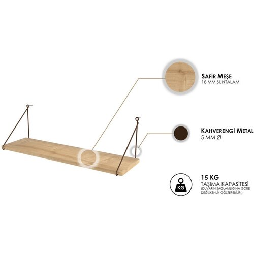 Kalune Design Polica u dekoru hrasta u prirodnoj boji 72 cm Armoni &amp;ndash; Slike