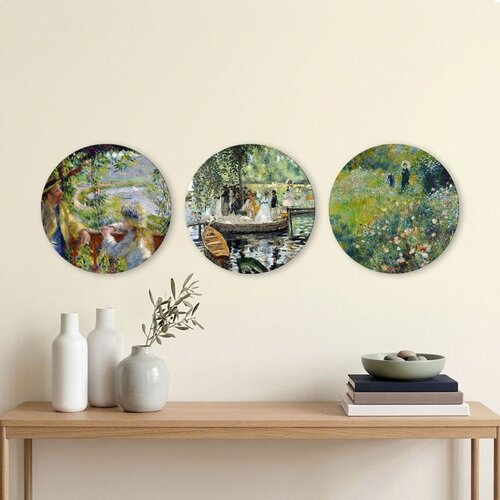 WALLXPERT 3YMDF11877 Multicolor Decorative MDF Painting (3 Pieces) Cene