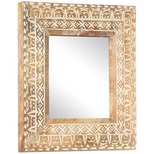  Ručno izrezbareno ogledalo 50 x 50 x 2,6 cm masivno drvo manga Slike