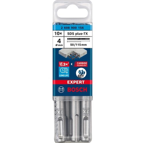 Bosch EXPERT SDS plus-7X burgija za udarne bu&amp;scaron;ilice od 4 x 50 x 115 mm, 10-delni - 2608900156 Slike
