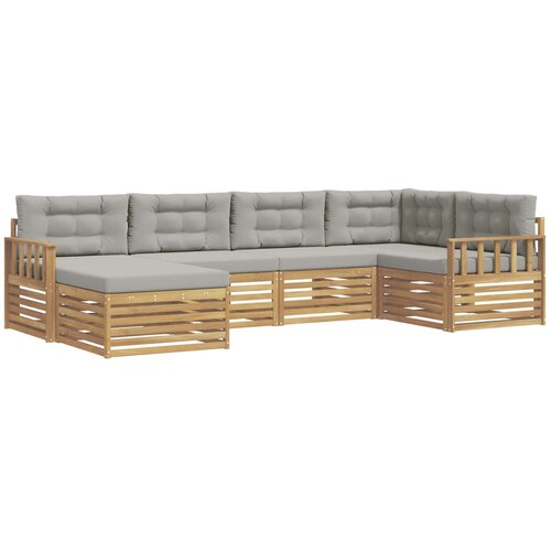 vidaXL Zunanja garnitura za sedenje 6 pcs Bela in svetlo siva, (5000281765) Cene