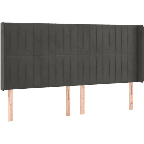 Maison Chic vzglavna omarica - nočna omarica - posteljna omarica z u&amp;scaron;esi temno sivo 203x16x118/128 cm žamet, (21707775) Slike