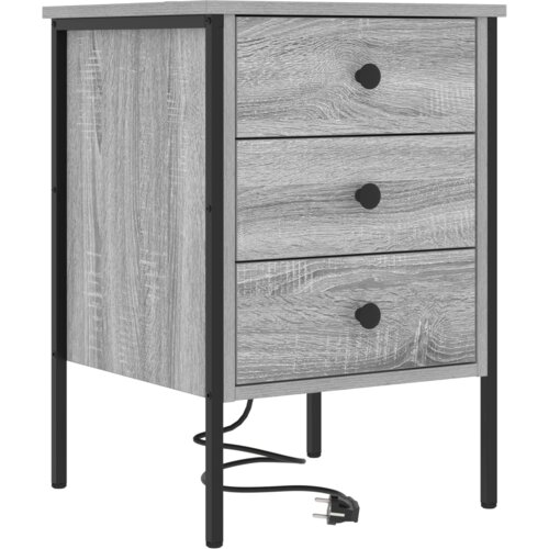 vidaXL Nočna omarica 2 pcs Siva sonoma 42 x 41 x 61 cm Konstruiran les Cene