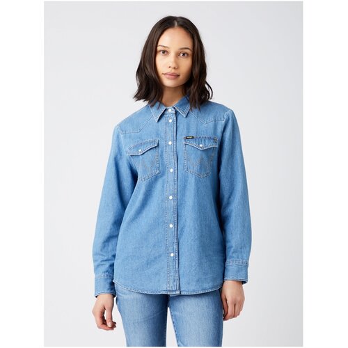 Wrangler Blue Women&amp;#039;s Denim Shirt Heritage - Women Slike