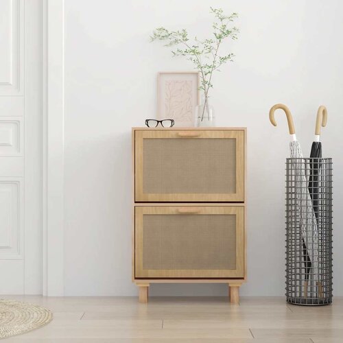  za cipele smeđi 52 x 25 x 80 cm drvo i prirodni ratan Slike