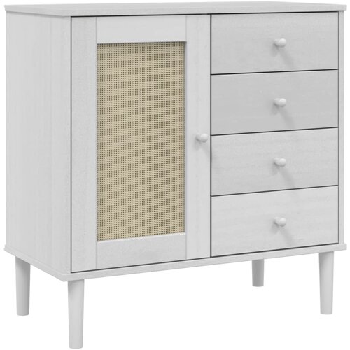 Maison Chic Komoda - Predalnik SENJA videz ratana bela 80x40x80 cm trdna borovina, (21718965) Cene
