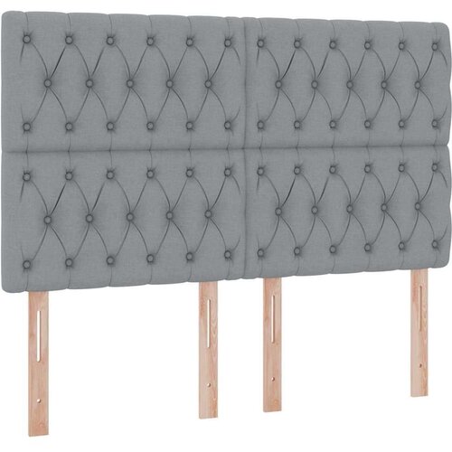  Krevet S LED lampica Svijetlo siva 140 x 190 cm tkanina Slike