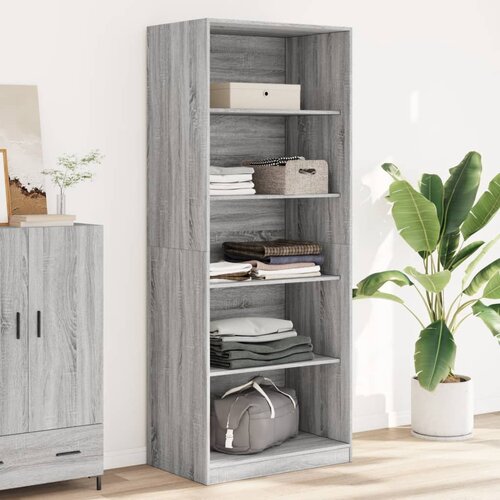 VidaXL Garderobna omara siva sonoma 80x50x200 cm inženirski les Slike