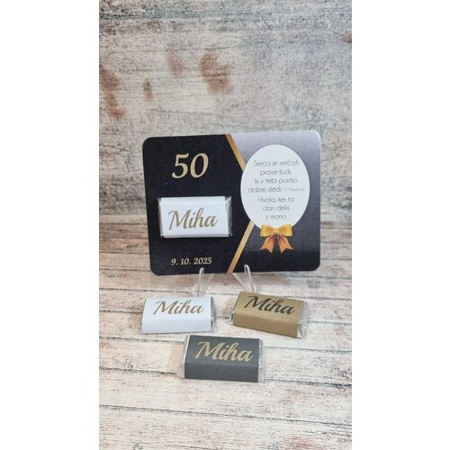  Sladka darilca za Abrahama – črna ploščica z zlato čokoladico KABR 100-16g Cene