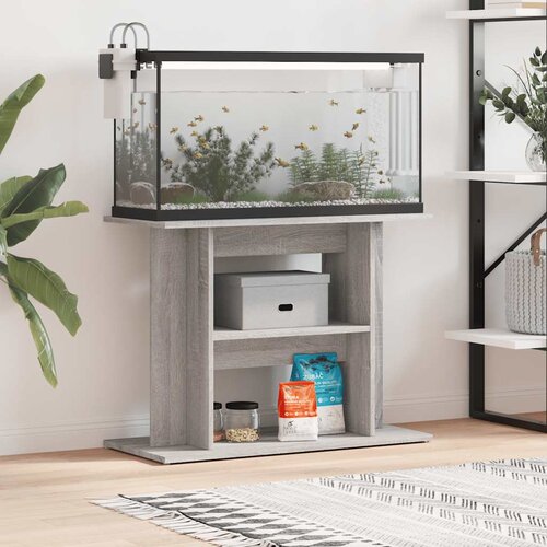  Stalak za akvarij sivi sonoma 80x35x60 cm inženjerski drvo Slike