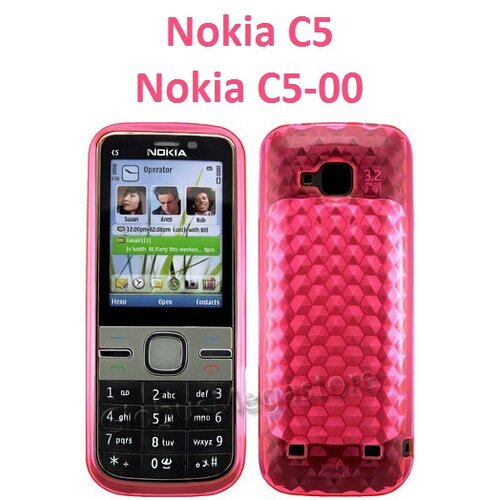  Gumijasti / gel etui Diamond za Nokia C5 - roza Slike