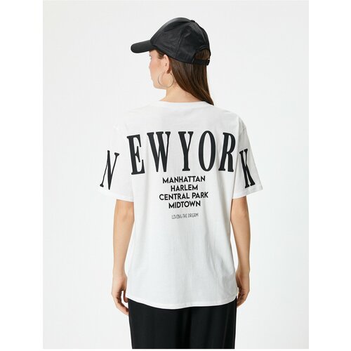 Koton New York T-Shirt Back Printed Short Sleeve Crew Neck Comfort Fit Cotton Slike