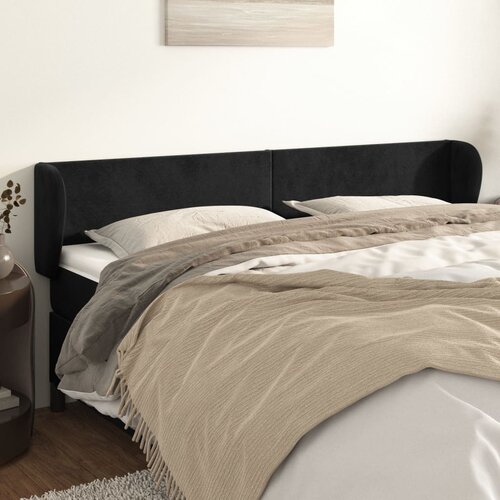 vidaXL Uzglavlje s ušima crni 203x23x78/88 cm baršunasti Cijene