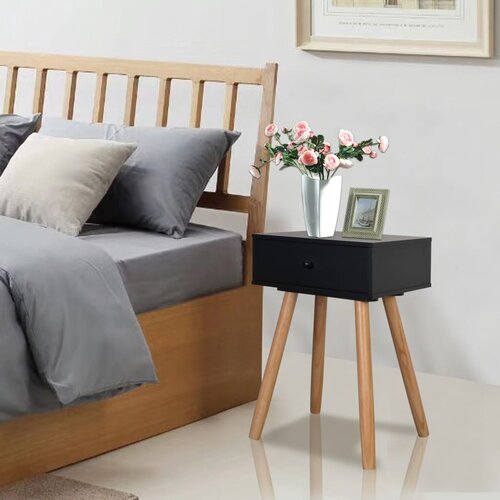 vidaXL Noćni Ormarići 2 kom Masivna Borovina 40x30x61 cm Crni Cijene