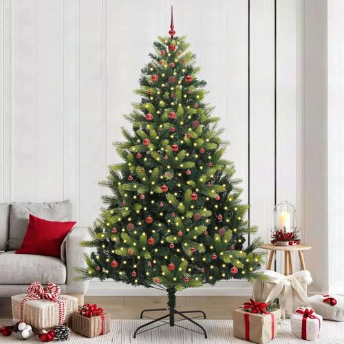 vidaXL Umjetno savitljivo božićno drvce 300 LED-a Zelena 240 cm Cijene