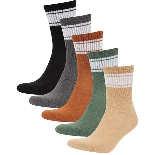 Defacto Men's Comfortable Elastic 5-Pack Cotton Ankle Socks