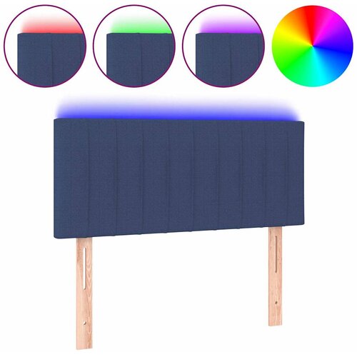  LED uzglavlje plavo 90x5x78/88 cm od tkanine Slike