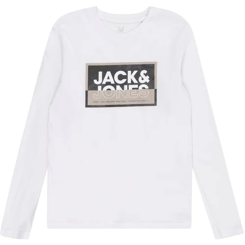 Jack & Jones Majica 'LOGAN' temno bež / grafit / bela