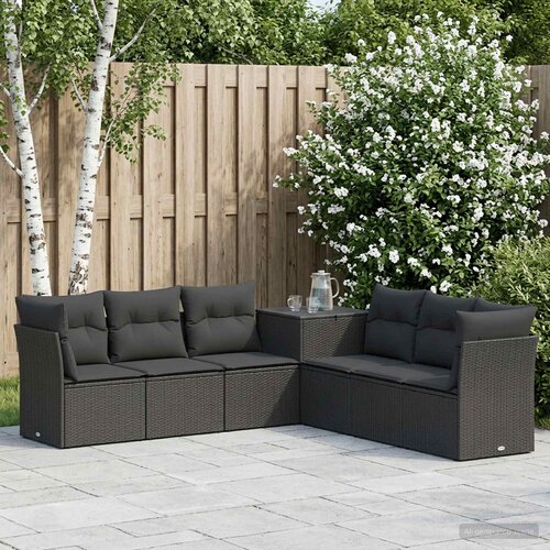  Set sofe 7 kom. Crna 234 x 234 x 85 cm Poli Rattan i čelik Slike