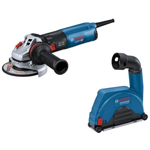 Bosch set gws 14-125 električna ugaona brusilica + gde 115/125 fc-t nastavak za usisavanje 0615A5004R Slike