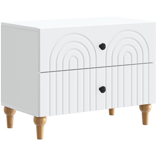 VidaXL Nočna omarica s predalom Bela 62 x 34,5 x 48 cm Inženirski les, (5000298722) Slike