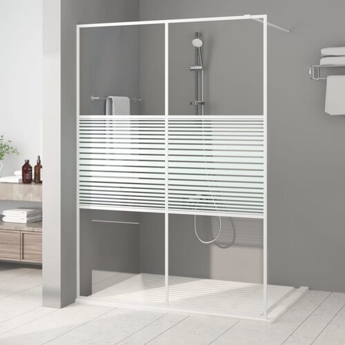 vidaXL pregrada za tuš bijela 140 x 195 cm s prozirnim staklom esg Cijene