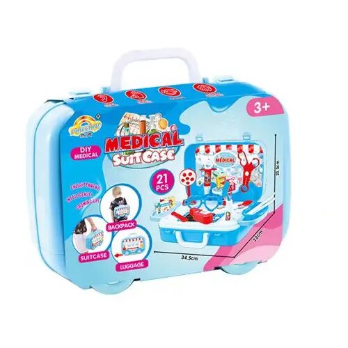 Magic Toys Zdravni&scaron;ki voziček v kovčku z dodatki Cene