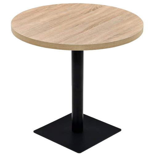  Okrugli stol za bistro od MDF-a i čelika 80x75 cm boja hrasta Slike