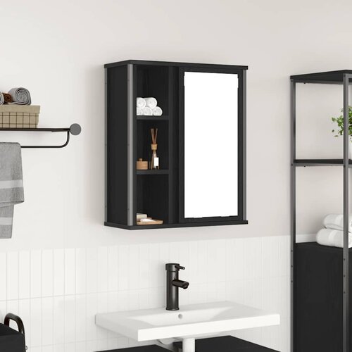 vidaXL Kupaonski zidni ormarić s ogledalom crni hrast 50x21x60 cm Cijene