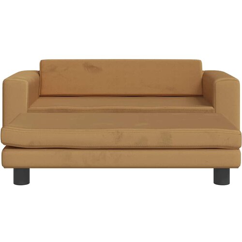  Dječja fotelja s tabureom smeđa 100 x 50 x 30 cm bar&amp;scaron;unasta Slike