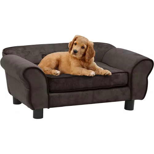vidaXL Sofa za pse smeđa 72 x 45 x 30 cm plišana