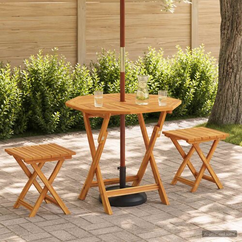  Preklopni vrtni stol Prirodna 90 x 90 x 75 cm Čvrsto teak drvo Cijene