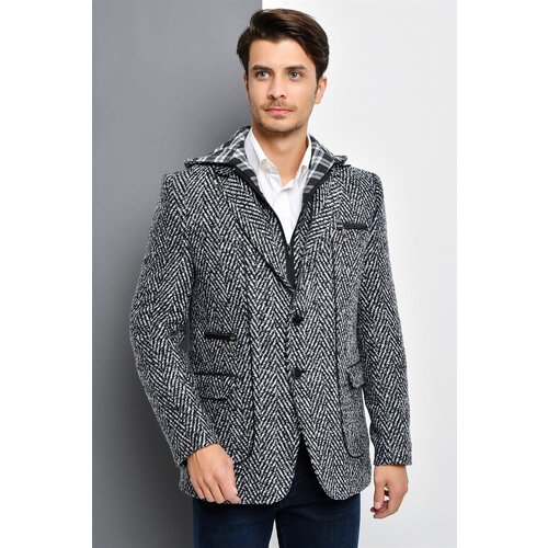 Dewberry K7540 MEN'S COAT-PATTERNED NAVY BLUE Cene