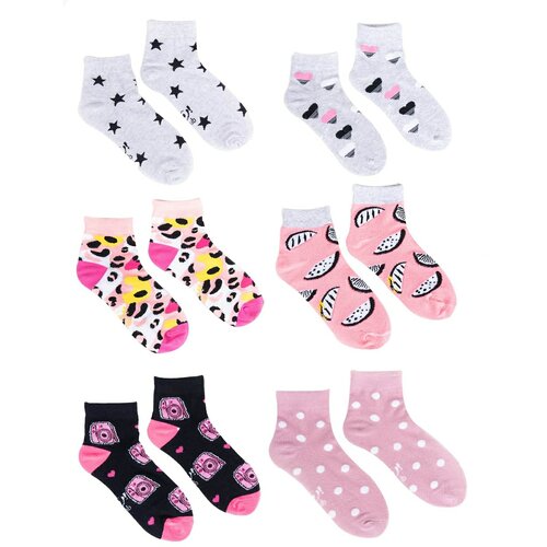 Yoclub čarape za devojčice Cotton Patterns Colours 6-pack SKA-0023G-AA00-002 Slike