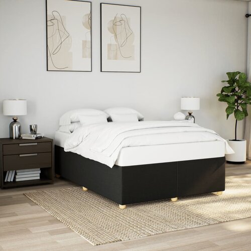 VidaXL Okvir za krevet bez madraca crni 140x200 cm od tkanine Slike